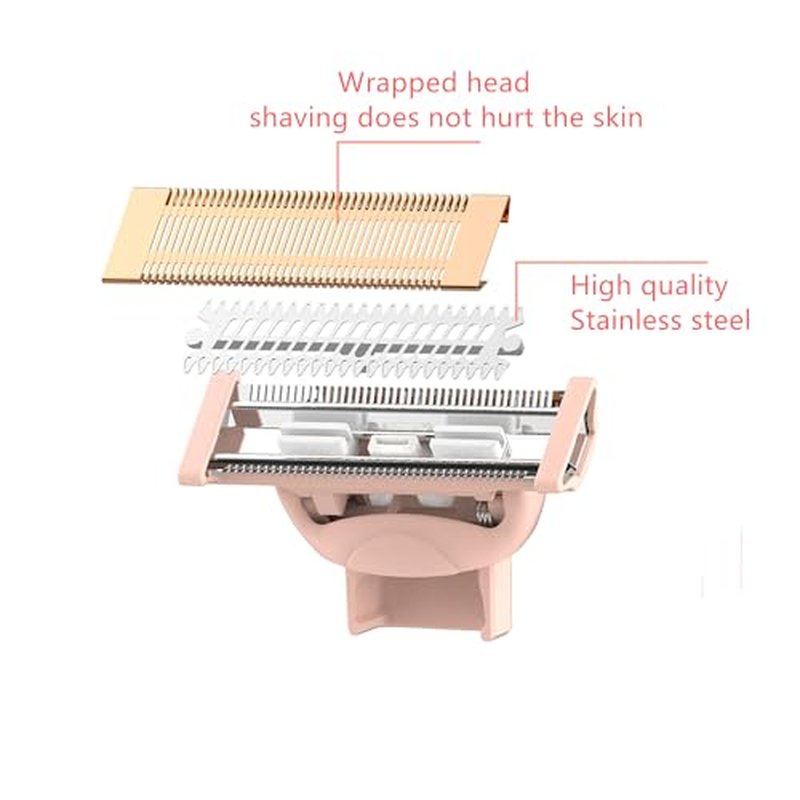 2 Pack Body Razor Replacement Heads for Flawless Nu Razor and Finish Touch Replacement Blades for Women,Rose Gold