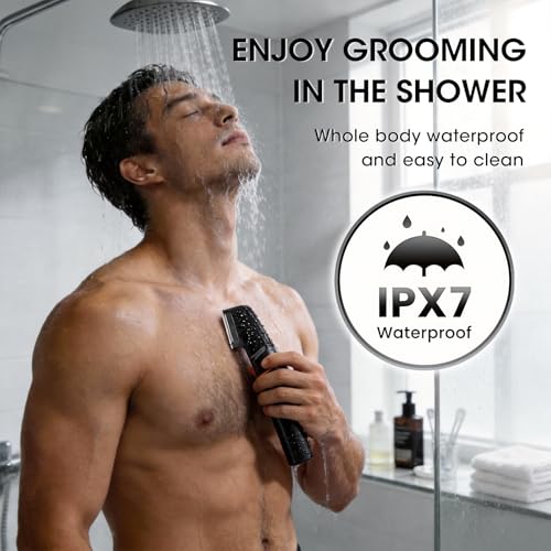 Suttik Men's 5-in-1 Body Grooming Trimmer Kit with V-Shaped & Waterproof Design - Black