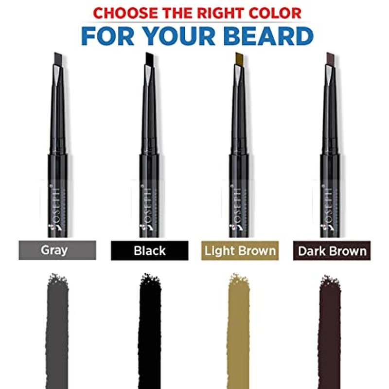 Beard Pencil - Dual-Ended Beard Filler for Men to Define & Fill Uneven Areas, Natural-Looking Barber Pencil with Spoolie Brush, Waterproof & Long-Lasting (Dark Drown)