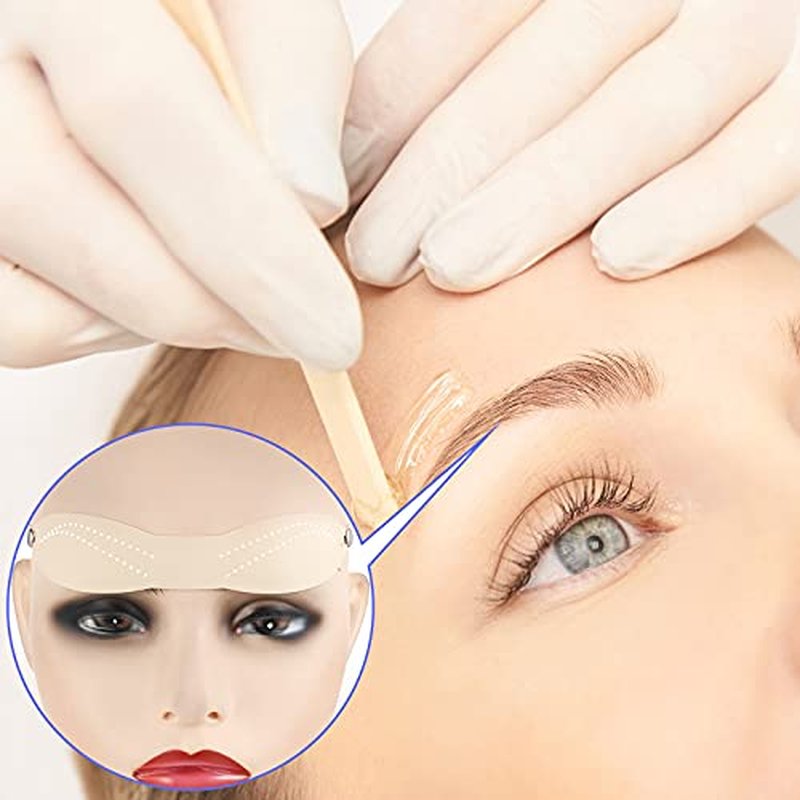 Maitys 20 Pieces Microblading Blading Fake Skin Silicone Eyebrow Tattoo Practice Micro-blading Fake Skin Headband for Beginners Tattoo Eyebrow Practice Design(Dotted Line,White Dotted Line)