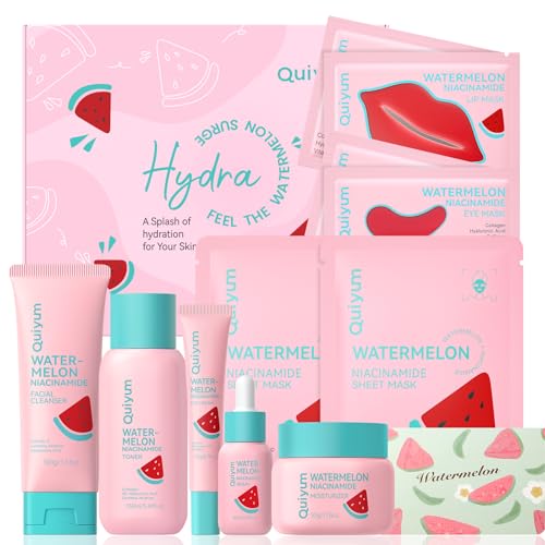 Watermelon & Niacinamide Skincare Set for Women Teens Girls 11PCS Gift Box
