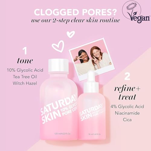 Saturday Skin Pore Active Glycolic Acid Serum for Face, 50ml - Exfoliating & Pore Minimizer