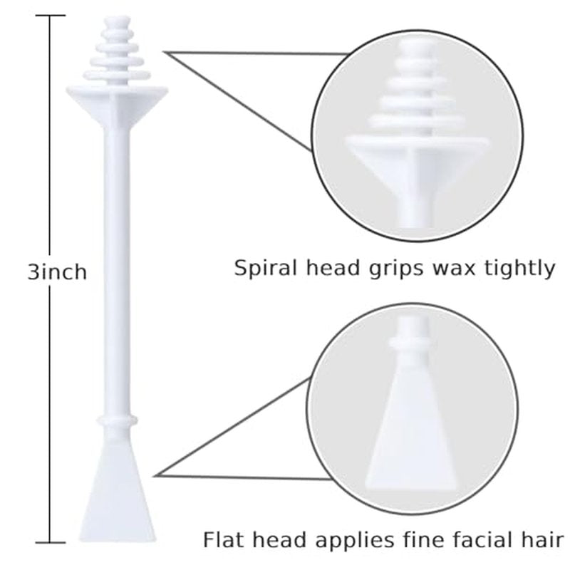 100 Pcs Nose Wax Sticks, Plastic Nose Hair Wax Applicator Stick with Disposable Spatulas for Men Women Eyebrows Ears Nose Hair Removal