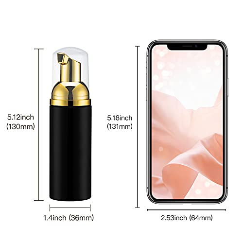 Gold and Black Travel Foam Pump Bottle Set 2oz 30 Pack - Leakproof Reusable Dispensers