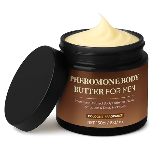 Men's Pheromone Body Butter with Shea Cocoa Coconut Oil - Long-Lasting Fragrance, Deep Hydration, Vegan, Variation 1