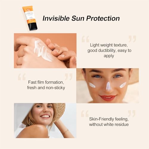 SPF 50 Sunscreen for Face & Body with Vitamin C & E - Waterproof, Lightweight