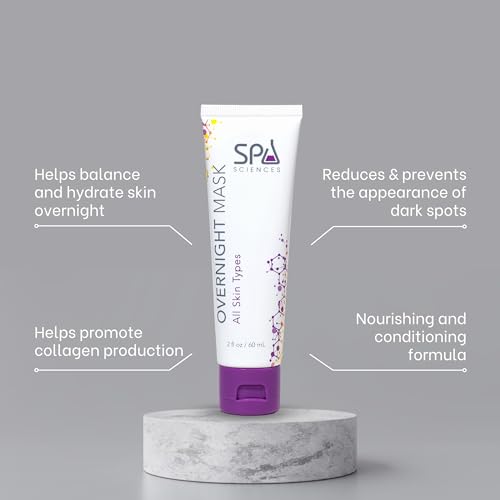 SPA SCIENCES - Overnight Mask - Made in the USA - Hydrating Formula - With Fruit Extracts, Allatonin, and Herbal Extracts - Replenish, Revive, Soothe - Vegan - For All Skin Types - 2.3oz