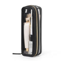 Small Waterproof Toiletry Organizer Train Case Black - Transparent Makeup Bag