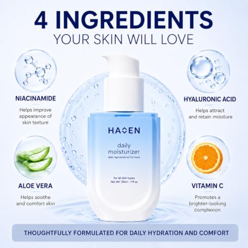 HAVEN Daily Moisturizer for Oily, Sensitive Skin with Niacinamide & Hyaluronic Acid