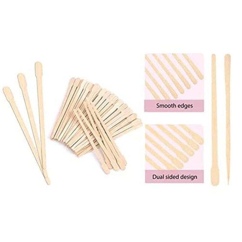 Mibly 1000 Pcs Wooden Wax Sticks - Eyebrow, Lip, Nose Small Waxing Applicator Sticks for Hair Removal and Smooth Skin - Spa and Home Usage