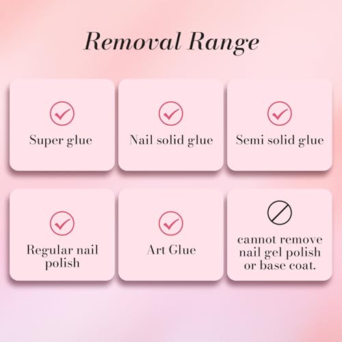 Semi Solid Nail Glue Gel Pack of 2 15g with Nail Remover Pen - No UV Needed