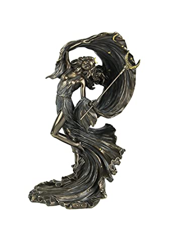 Greek Goddess Nyx Cold Cast Bronze Resin Sculpture Statue - Mythology Figurine