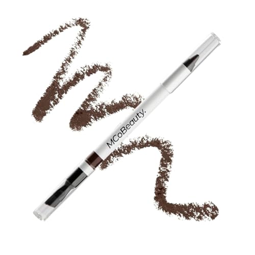 MCoBeauty - Dual-Ended Pro Eyeliner - Rich Brown - Pencil with Built-In Angled Brush - Creamy Crayon for Precision, Smudging and Blending - Eyeliner Tool