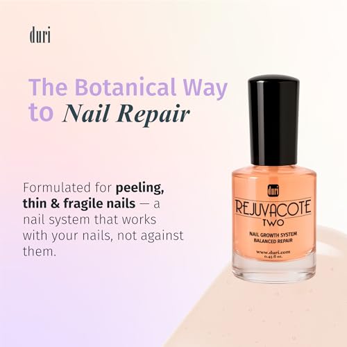 Duri Rejuvacote 2 Nail Growth Base & Top Coat - Pack of 2 for Fragile Nails