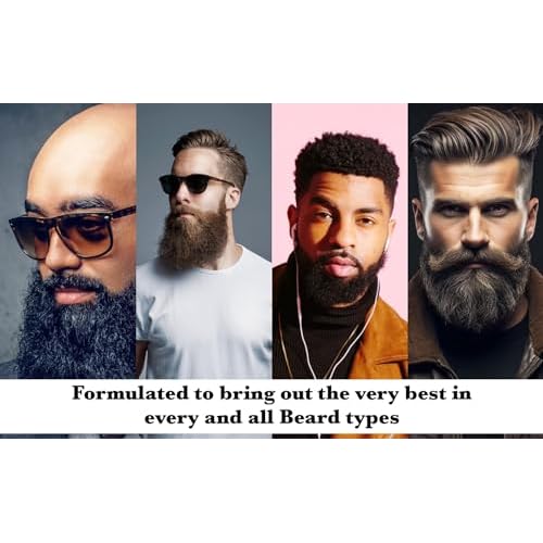 G.B.S Men's Beard Grooming Kit - Beard Oil, Growth Serum with Biotin, Balm, Brush and Comb Gift Set