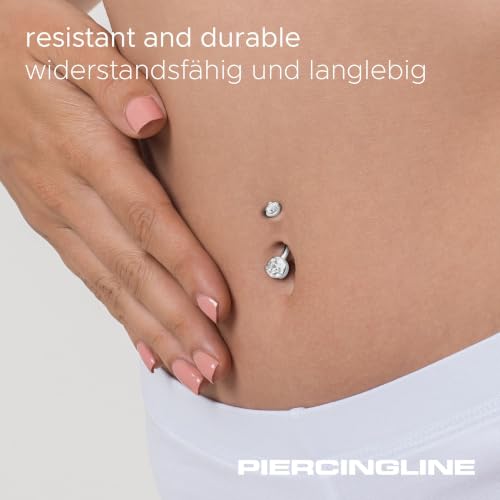 Titanium Belly Button Ring with Crystals - Gold & Rainbow Variations, 14G, 10mm