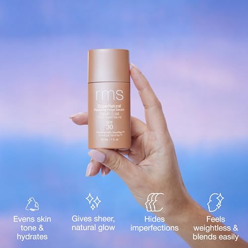 RMS Beauty Supernatural Radiance Serum SPF 30 - Lightweight Hydrating Facial Sunscreen with Antioxidants, Natural Glow Enhancer, Broad Spectrum UVA/UVB, 1 oz