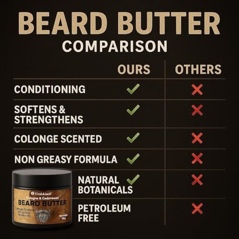 Beard Butter for Men, Cologne & Cedarwood Scented, Non-Greasy Conditioning Moisturizer, 4.23 oz