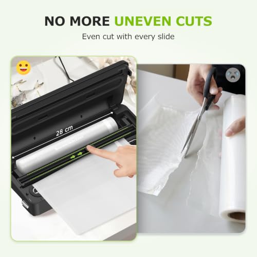 Vacuum Sealer Machine with 1 Roll & 5 Bags - Black, Multiple Modes, Food Preservation