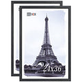 24x36 Poster Frame Black Wood Wall Display Frame 2 Pack - Elegant & Durable
