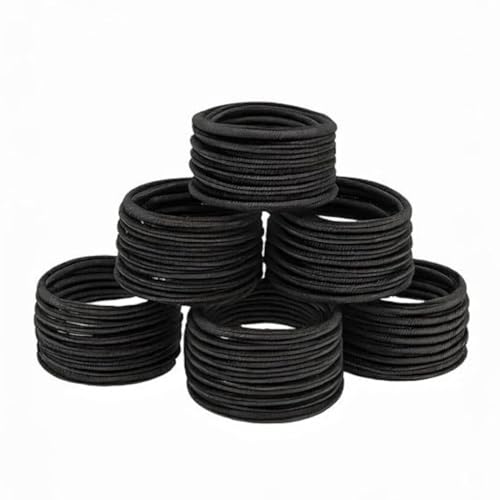 500 Pack Elastic Black Hair Ties – Gentle, Snag-Free, Durable 4mm Hair Bands for All Hair Types