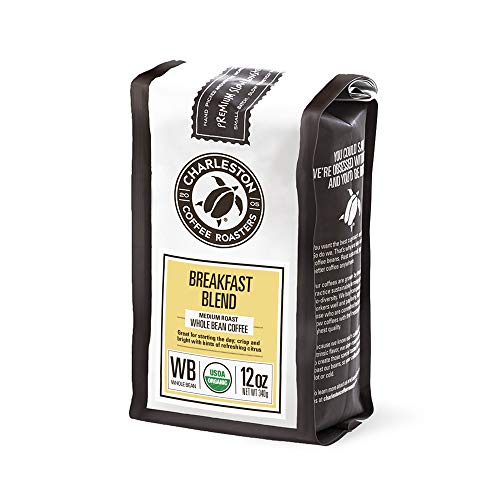 Breakfast Blend Organic Whole Bean Coffee - 12oz Bag, Pack of 6 - Medium Roast
