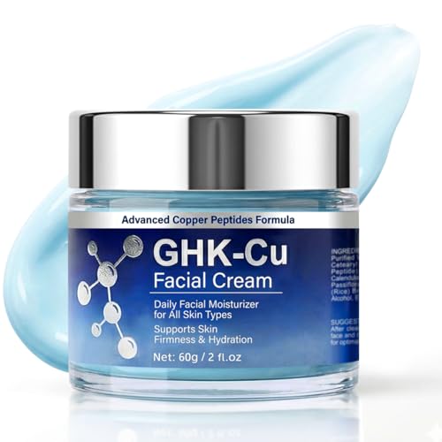 GHK-Cu Copper Peptide Face Cream, Peptides for Skin Firmness & Hydration, Daily Moisturizer with GHK-Cu