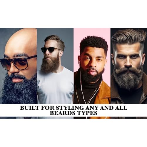 G.B.S 2-Sided Dual Action Fine and Coarse Teeth Beard Comb Wood Durable, Pack of 3