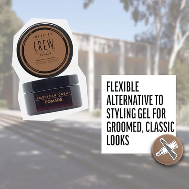 American Crew Men's Hair Pomade, Like Styling Gel with Medium Hold & High Shine, Travel Size, 1.7 oz