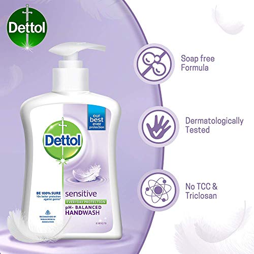 Dettol Liquid Sensitive Handwash - 200 ml with Free Dettol Original Liquid Hand Wash Pouch - 175 ml (Any Variant)