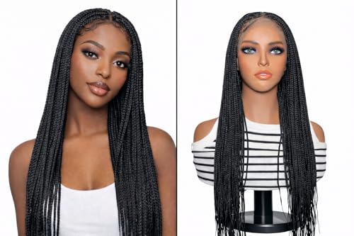 Full Lace Micro Braided Wig - 20 Inch African Handmade Protective Style