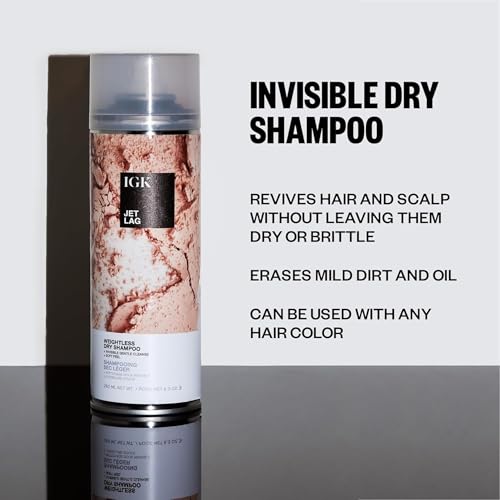 Full Size IGK Jet Lag Invisible Dry Shampoo Spray 6.3 Oz - No White Residue