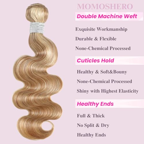 F27/613 Blonde Highlight Human Hair Bundle Body Wave 10 Inch - New