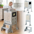 Costzon Folding 4-in-1 Toddler Step Stool with Chalkboards - Gray