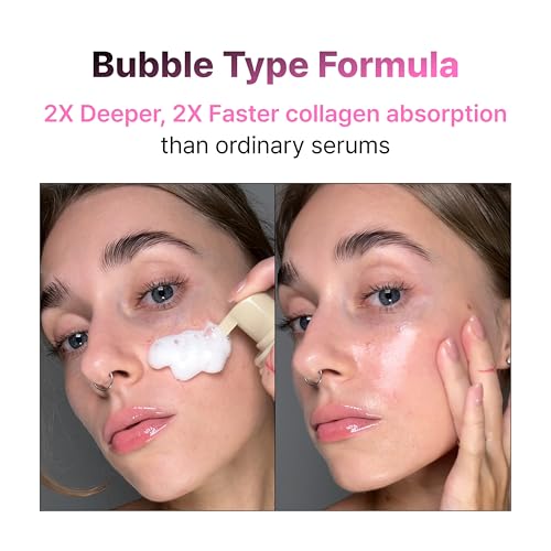 Collagen Bubble Serum for Skin Elasticity and Glow - Hydrating, Firming & Exfoliating | 3.88 fl oz Korean Skincare