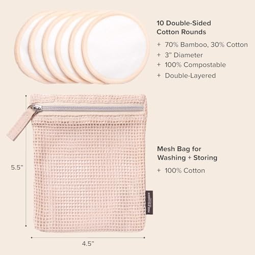 Paula¡¯s Choice SKIN PERFECTING 2% BHA Salicylic Acid Liquid Exfoliant & Reusable Cotton/Bamboo Pads Duo, for Toner, Exfoliants & Makeup Remover, Eco-Friendly, Fragrance-Free, Set of 2
