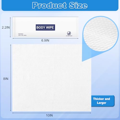 500 pcs Body Wet Wipes Individually Wrapped, Disposable Skin Cleansing Wipes, Individual Wrapped, Safe, Convenient, Lightweight, Aloe Vera for Butt, Hands, Face Cleaning, Daily Use