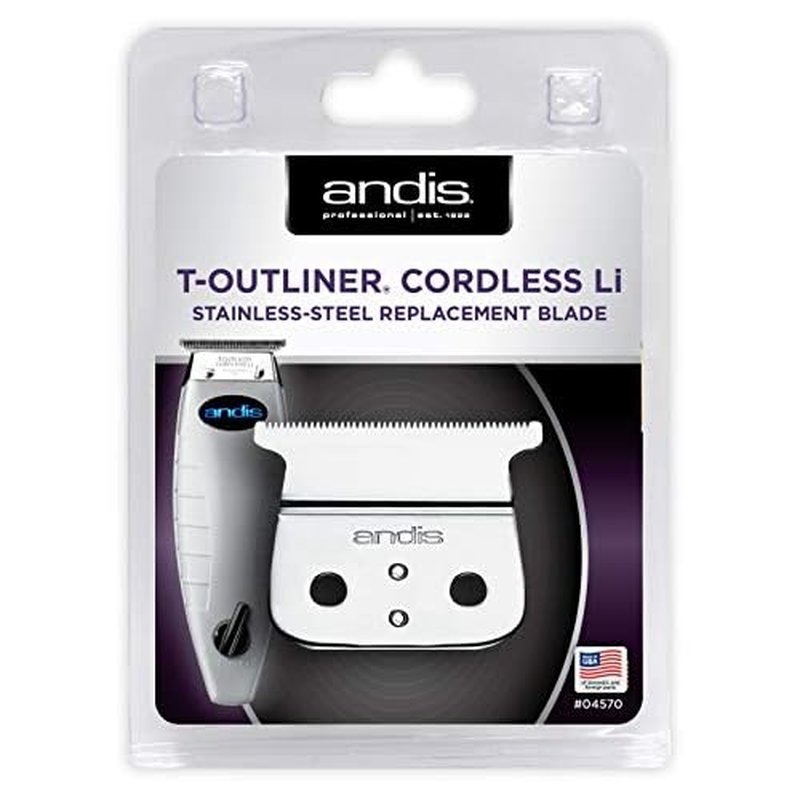 Andis 04570, Cordless T-Outliner Li Replacement T-Blade, Close Cutting, Stainless Steel