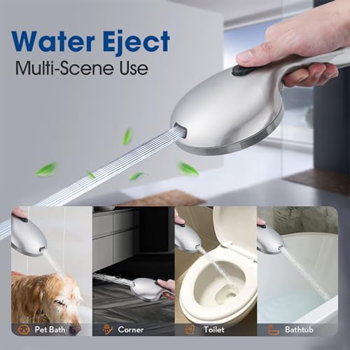 UCLIMAA Chrome High Pressure Shower Head & Handheld Combo with Adjustable Slide Bar