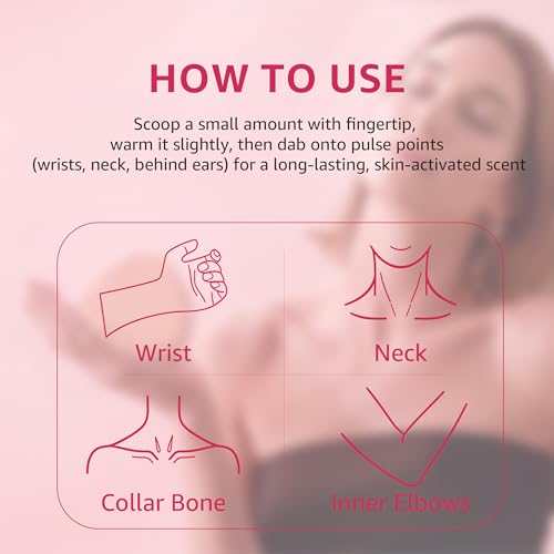 Herbsocean Solid Perfume for Women - Pink Floral & White Fragrance Set, Long Lasting, Alcohol-Free, Travel-Friendly