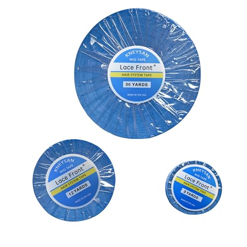 Kneysan Waterproof Double Sided Lace Front Support Tape 36 Yards 0.5in for Wigs & Hair Extensions