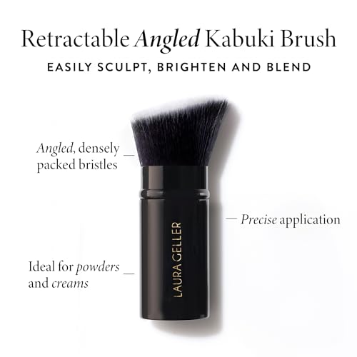 LAURA GELLER NEW YORK Ready-n-Radiant Kit (3 PC) - Baked Bronze-n-Brighten, Fair + Spackle Super-Size Skin Perfecting Primer, Champagne Glow + Retractable Angled Kabuki Brush