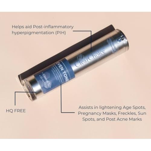 Clear Choice Even Tone Cream | HQ-Free Formula for Hyperpigmentation, Dark Spots, and Uneven Skin Tone | Professional-Strength with Bioactive Botanicals | Enhances and Restores Skin Tone.