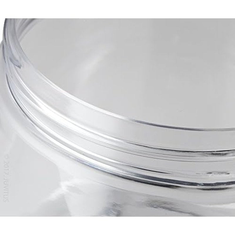 16 oz Clear PET Plastic (BPA Free) Large Refillable Jar with Black Smooth Lids (6 pack)