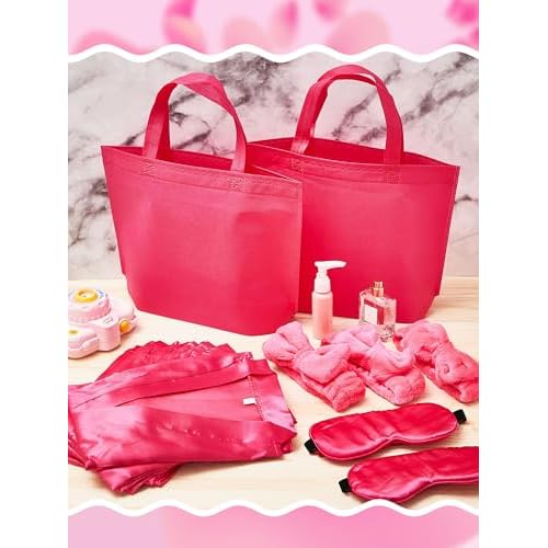 Sintuff 24 Pcs Sleepover Party Supplies for Girls 6 Spa Robes for Girls Slumber Party 6 Tote Bags 6 Headbands 6 Spa Masks