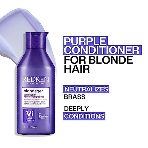 Redken Blondage Purple Shampoo & Conditioner Set – Brighter Blonde, 10.1 Fl Oz Pack of 2