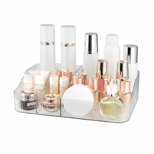 DASITON Clear Large Capacity Makeup Brush Holder with 7 Slots, Vanity Organizer
