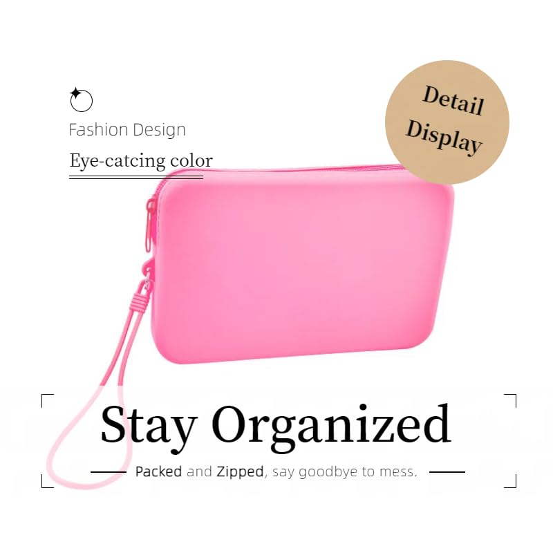 Rainbow Silicone Makeup and Travel Toiletry Pouch 4-Pack Waterproof Organizer