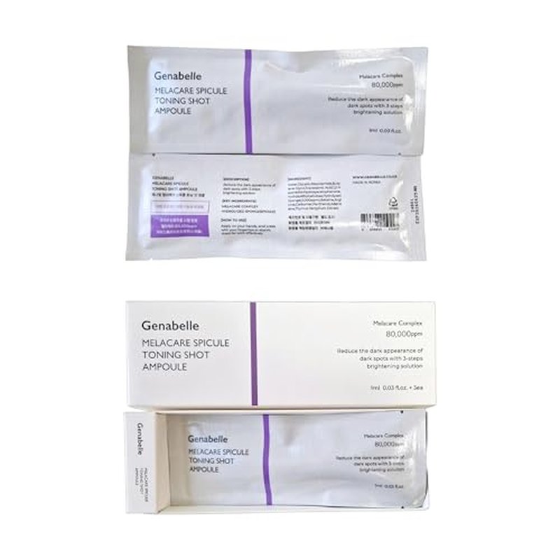 Genabelle Melacare Spicule Toning Shot Ampoule ? Skin Clarifying Serum with 80,000ppm Melacare Complex ? Spicule Technology for Glow, Pore Refining & Hydration ? 0.03 fl oz* 3ea