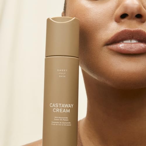 SWEET JULY SKIN Castaway Cream, Niacinamide, Shea Butter, Meadowfoam Seed Oil, Daily Face Cream, Moisturizer for All Skin Types, Hydrating, Anti-Aging, Clean & Fragrance Free 1.7 Fl oz